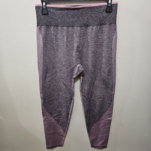 Pink Victoria's Secret Seamless Black Pink Purple Stretch Workout Leggings Large